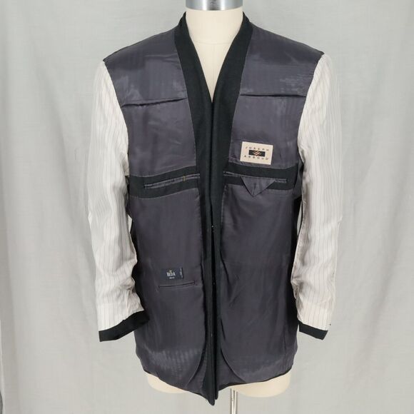 Joseph Abboud Sport Coat Mens 48R Black Micro Stripe Wool Tweed Jacket Lined - Picture 15 of 16